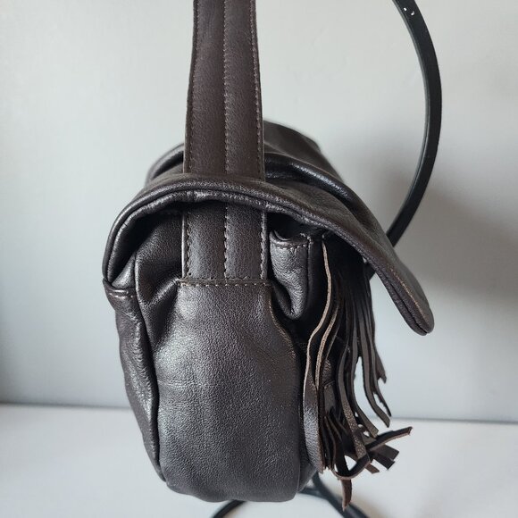Furla Brown Fringe Bag "EUC" - Picture 7 of 16